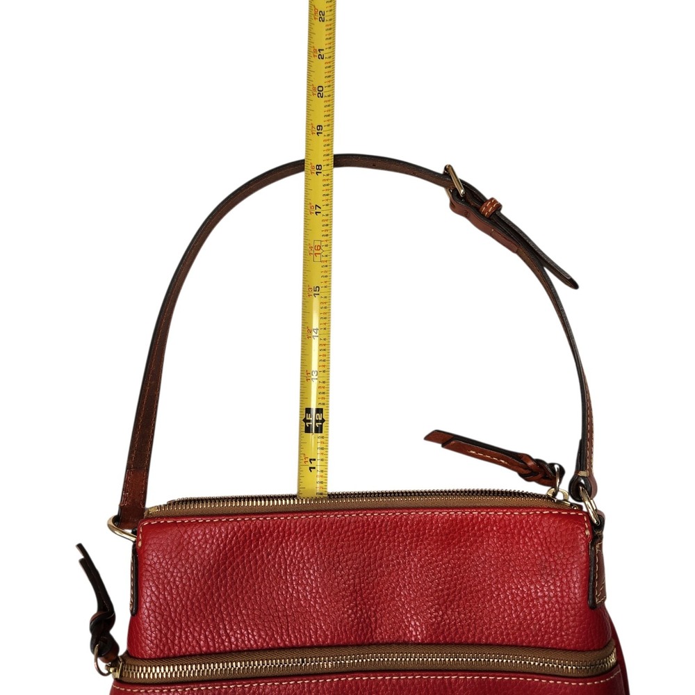 DOONEY & BOURKE Pebble Grain Leather Handbag Purse Shoulder Bag Red Wine Burgund - Picture 9 of 16